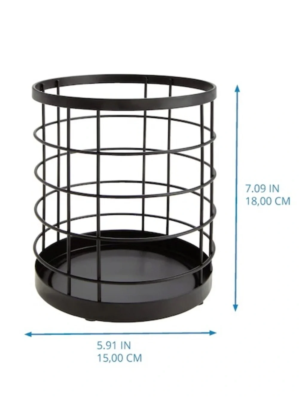 NEW Allen + Roth Matte Black Utensil Holder - Picture 5 of 5